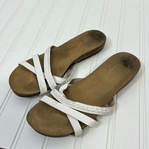 Dr. Scholl's Regina White Strappy Comfort Flat Sandals Women's 7